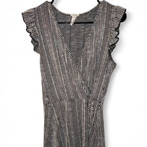 Caution To The Wind Black and White Striped Dress